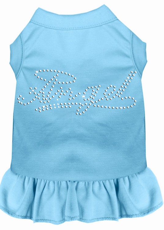 Rhinestone Angel Dress Baby Blue Lg